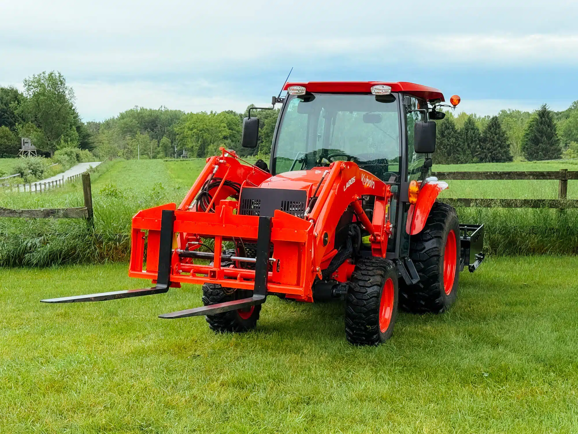 front angled view of pallet forks
