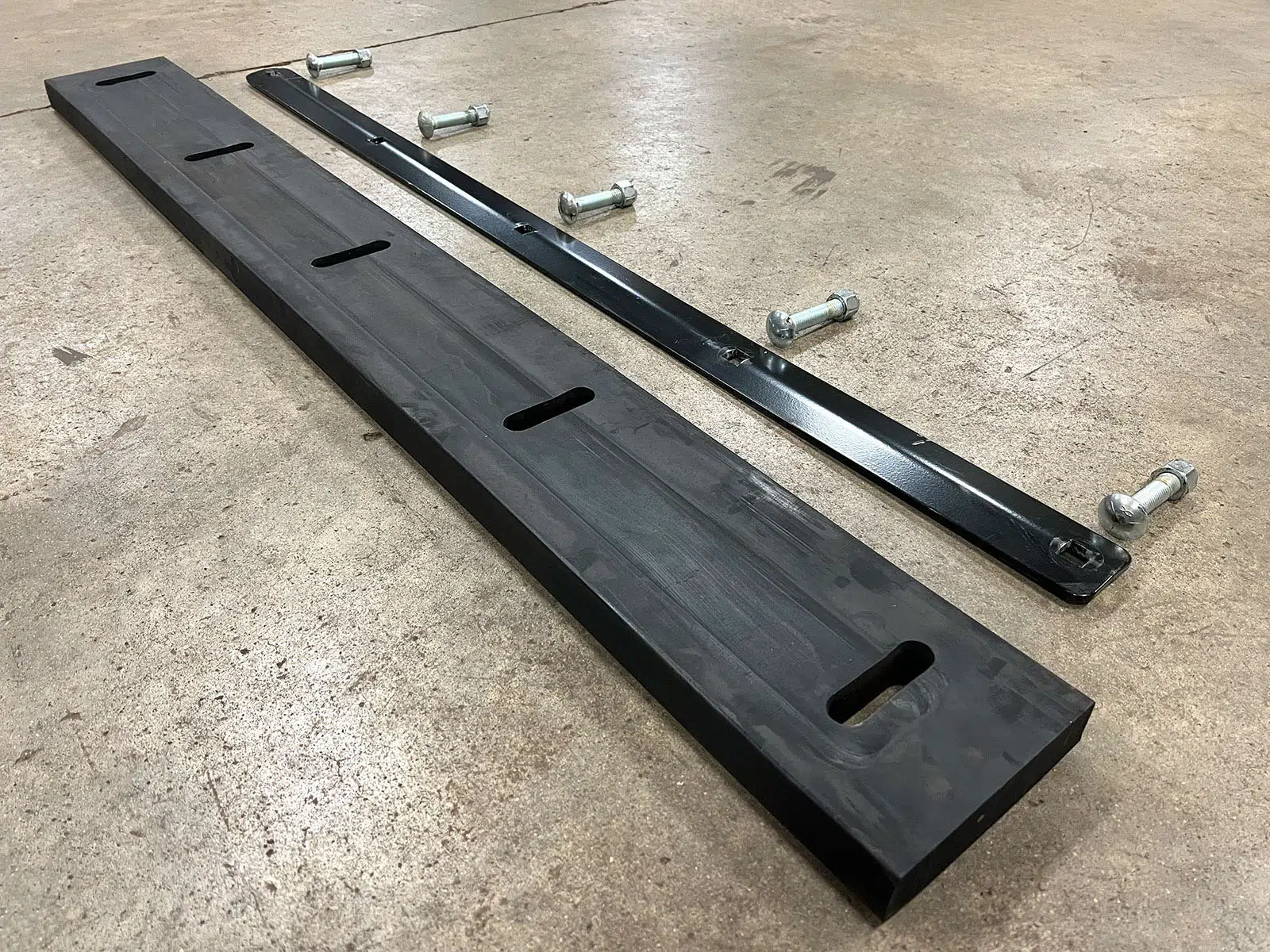 Rubber Cutting Edge and Steel Backer Bar and Hardware