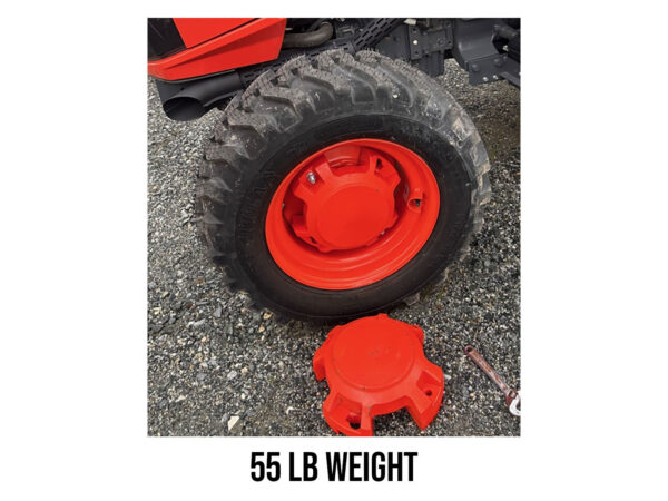 16/16.5" Wheel Weight with 7.5" Hole Spacing in Kubota Orange on 16.5" Wheel
