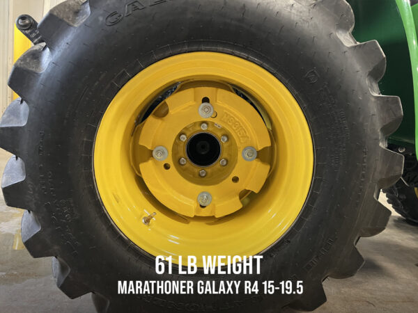 61 lb Wheel Weight on Marathoner Galaxy R4 15–19.5 Tire Straight View