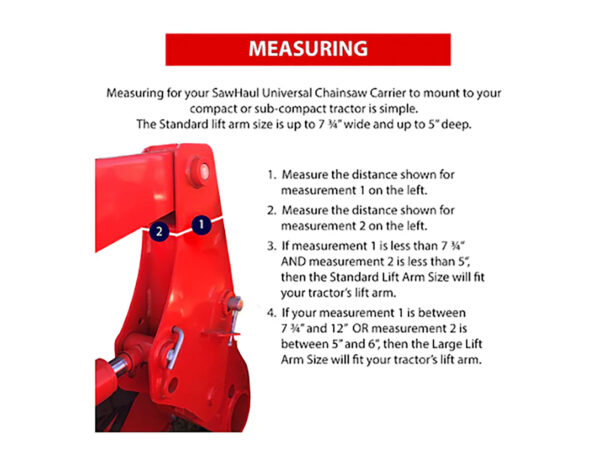 SawHaul Loader Measurement Guide for Mount Size