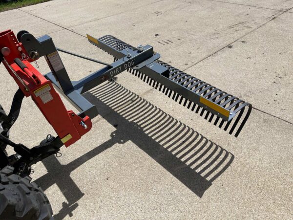 Landscape Rake for Tractors Full Width View, Dirt Dog LLR72