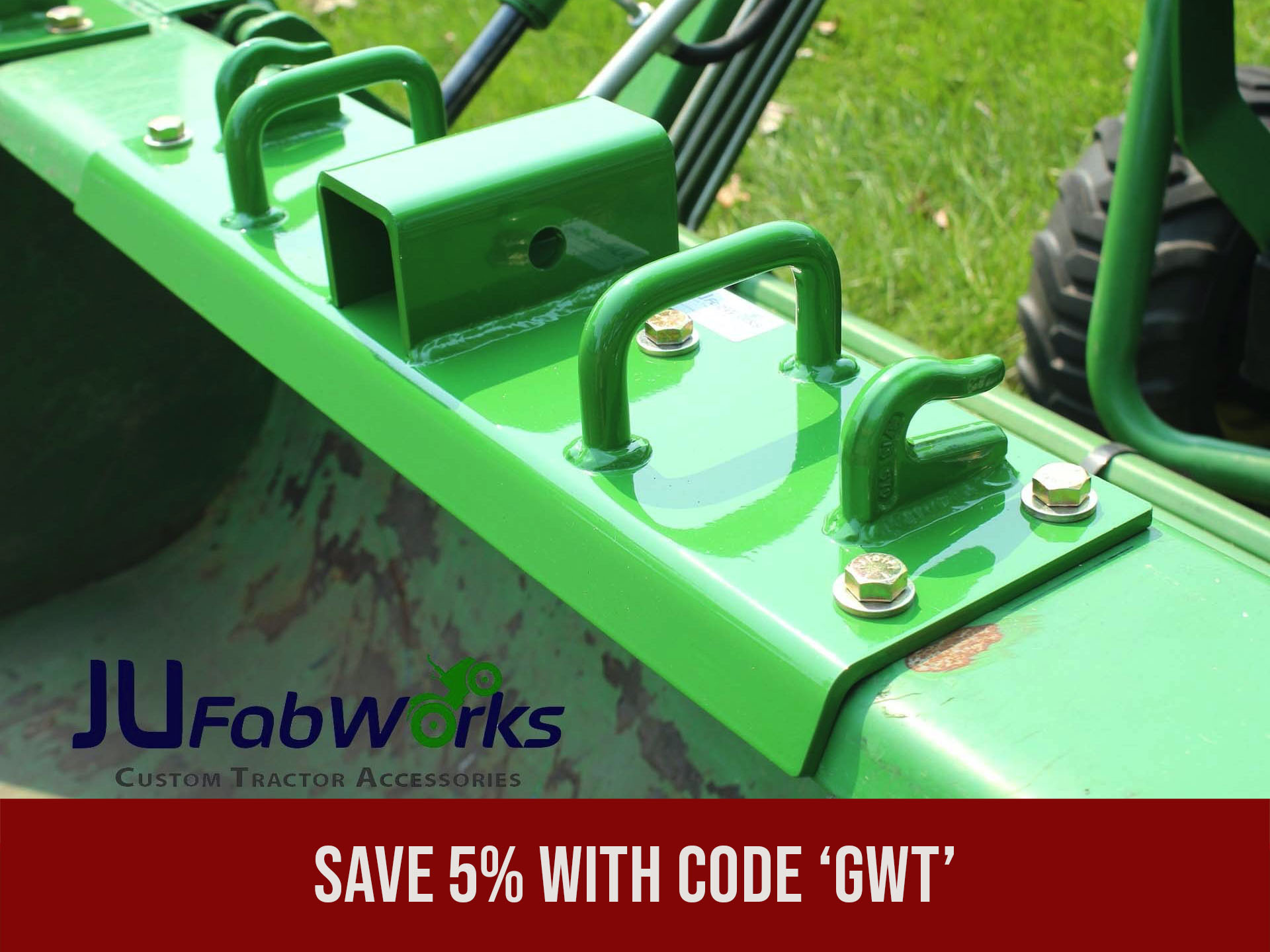 BoltOn Hooks for John Deere Bucket by JU FabWorks Good Works Tractors