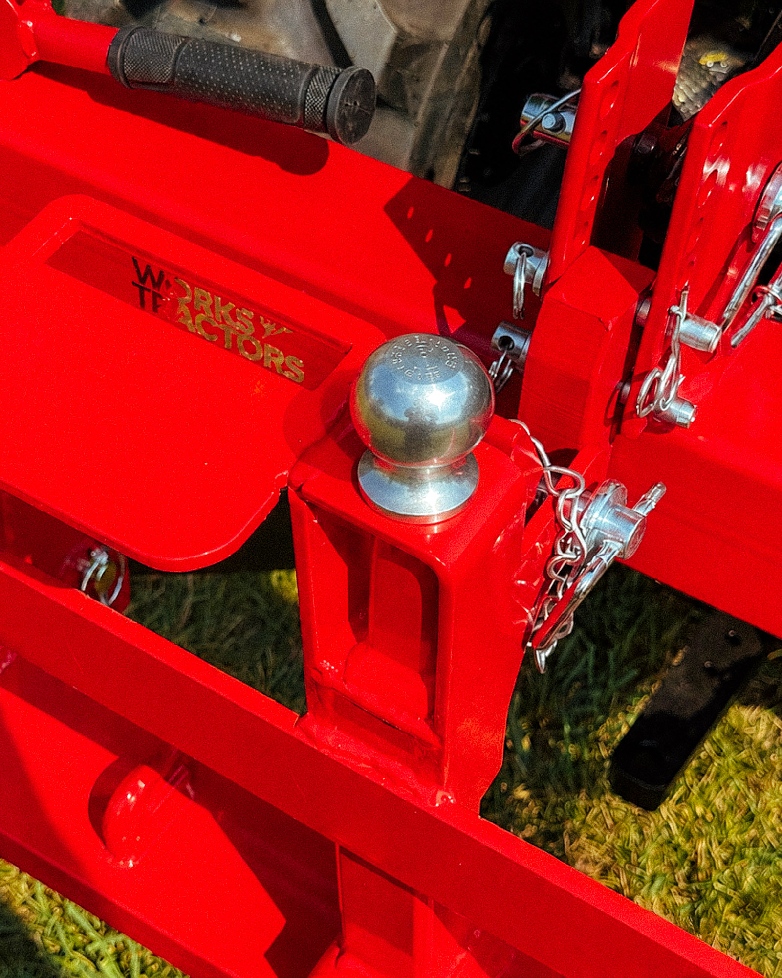 Ball hitch on weight rack