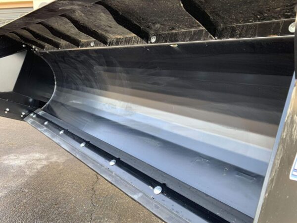 HLA 1800 Snow Pusher Inside Look at Radiused Back and Completely Enclosed Backdrag
