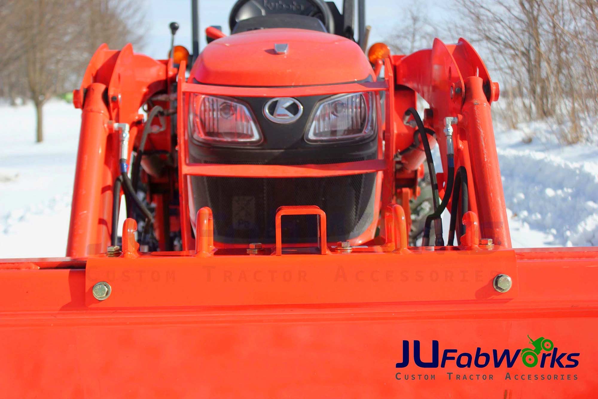 JU FabWorks Bolt On Grab Hooks Plates For Kubota Bucket JU FabWorks Bolt On Grab Hooks Plates For Kubota Bucket