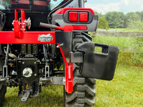 Rear View of Three 70 lb Suitcase Weights on GWT Hitch Hanger