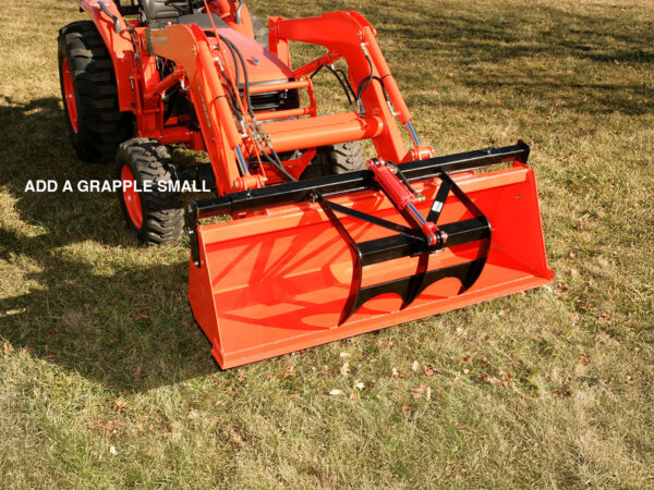 Small, Single Jaw Add-A-Grapple for Tractor Buckets