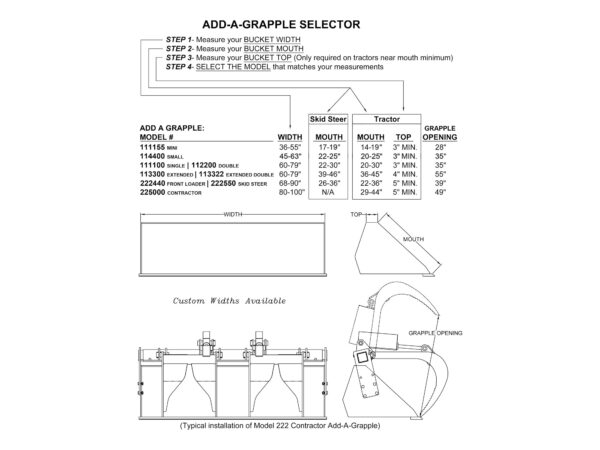 Precision Mfg Add A Grapple Selector Guide