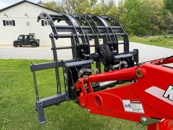 Rear View of Big Mouth 327 Grapple on Kioti DK6010 Tractor