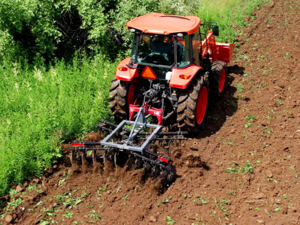 3-Point Disc Harrow on Utility Tractor, Dirt Dog