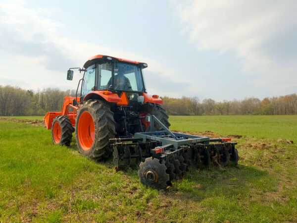3-Point Disc Harrow on Utility Tractor, Dirt Dog