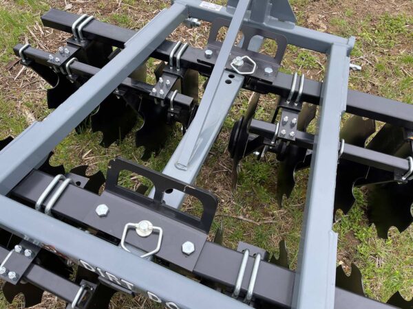 Angle Adjustment Points on Dirt Dog 3-Point Disc Harrow