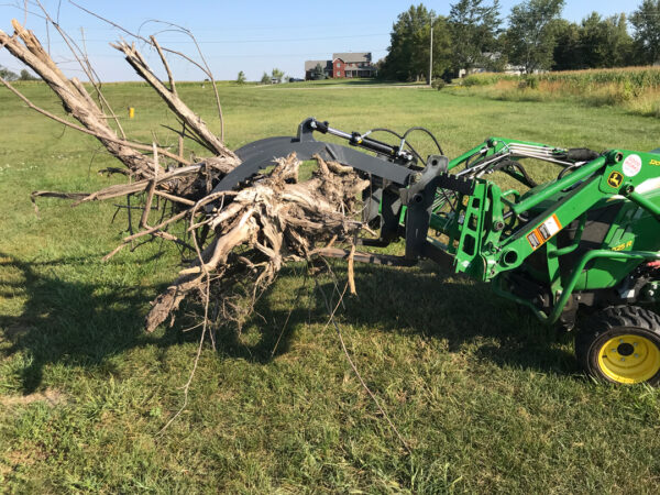 Grappling A Stump With Add-A-Grapple For Pallet Forks