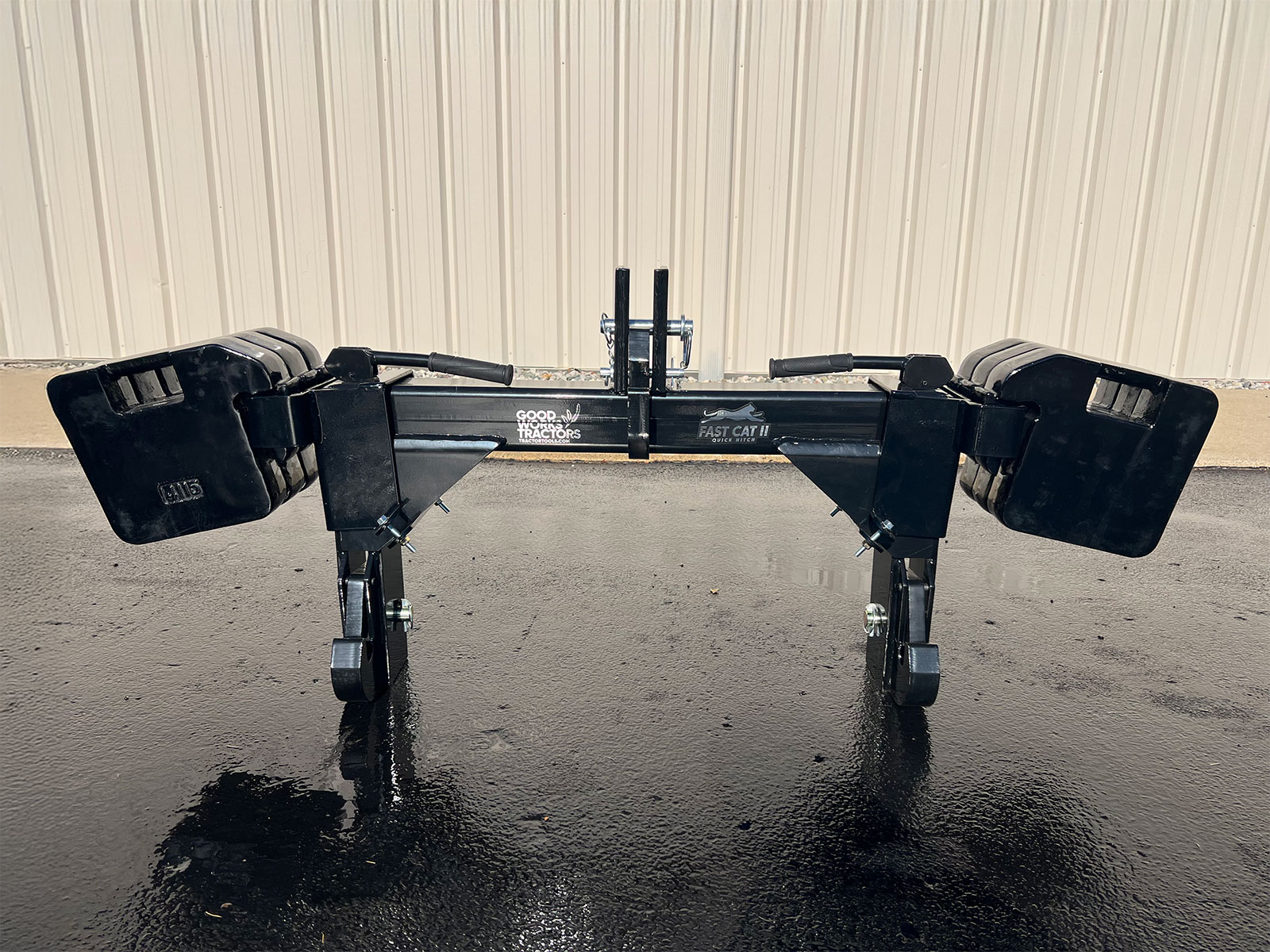 Category 2 Hitch Hangers on GWT Fast Cat II with Six 70 lb Suitcase Weights