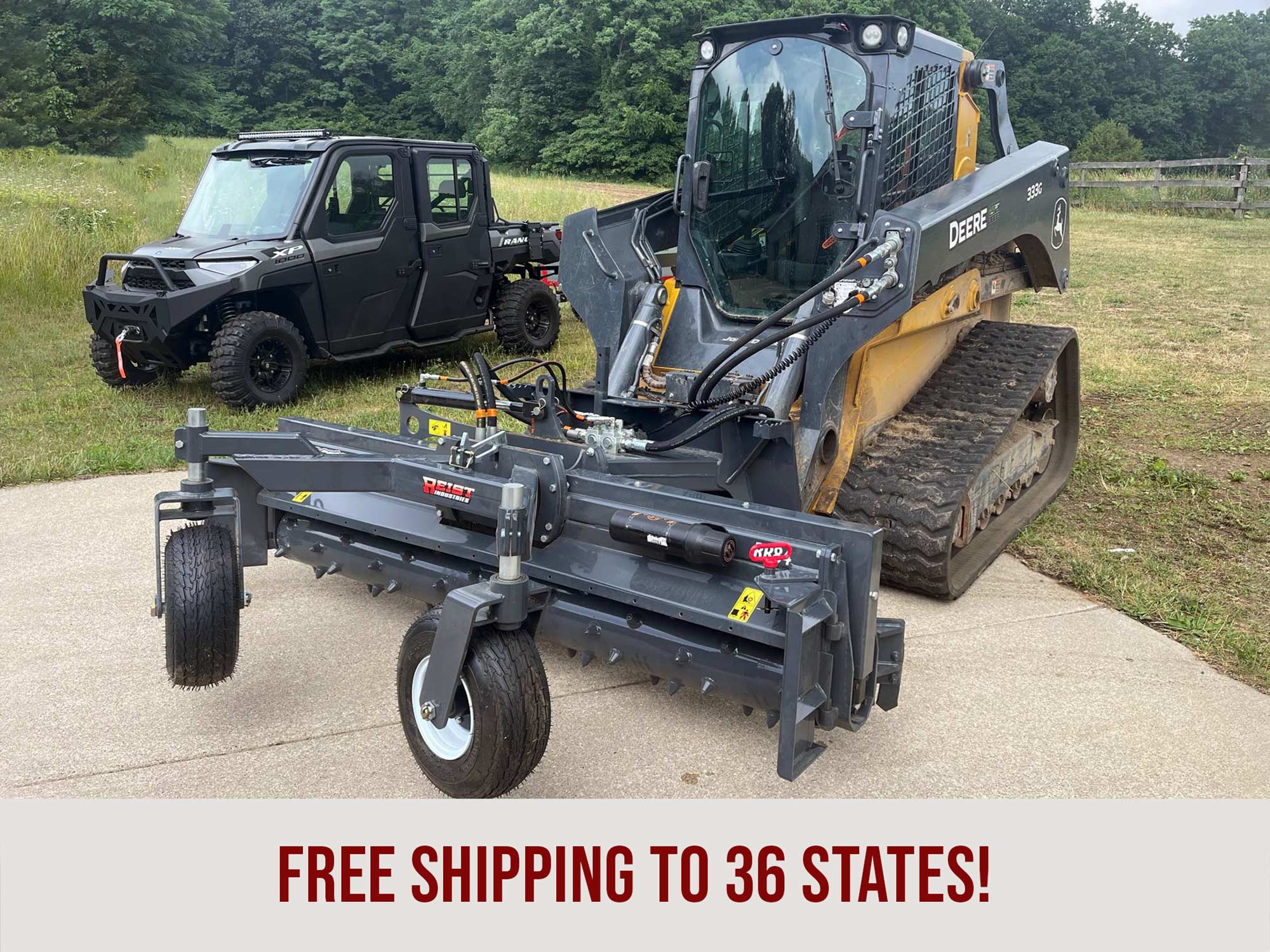 Reist Industries RotoRake for Skidsteer Good Works Tractors