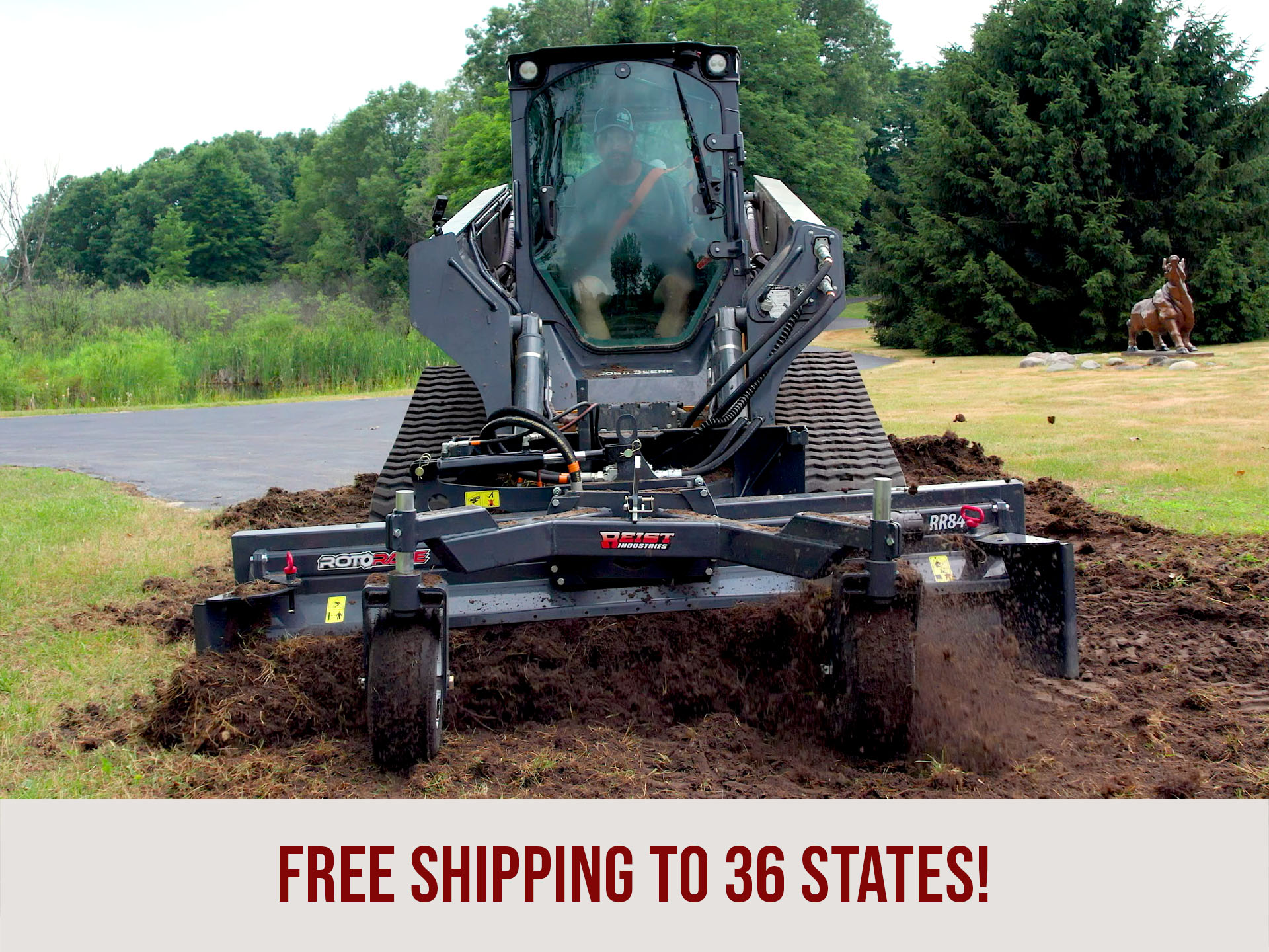 Reist Industries RotoRake for Skidsteer Good Works Tractors