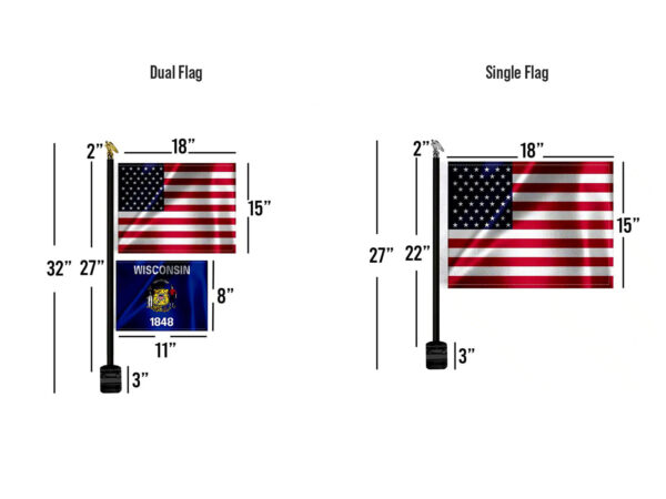 X50 Tractor Flag Dual Flags Dimensions