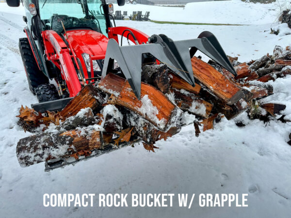 Rock Bucket Grapple firewood