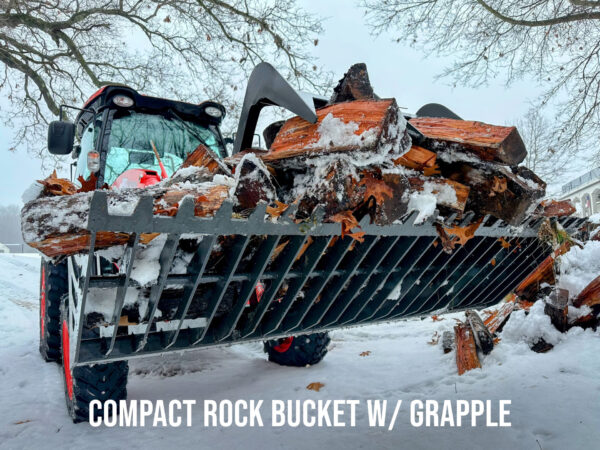 Rock Bucket Grapple full of firewood