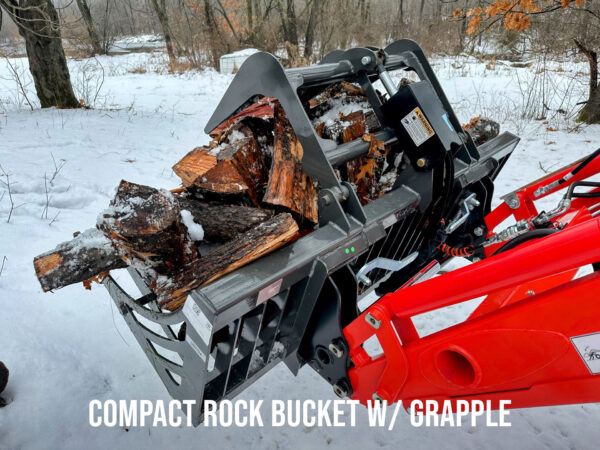 Rock Bucket Grapple firewood