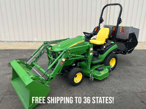 John Deere 1025R Tractor For Sale with Bagger and Free Shipping