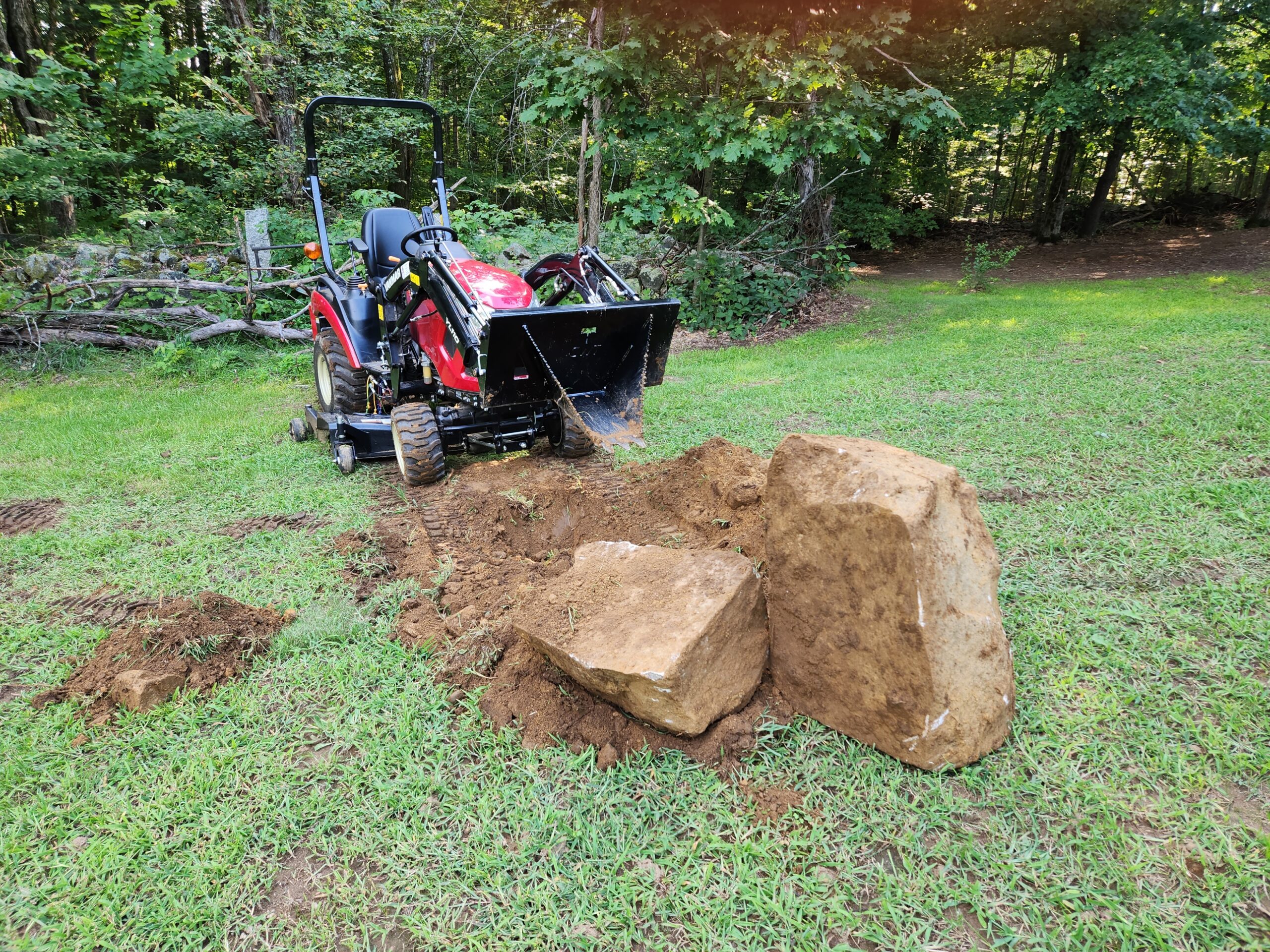 Stump Bucket Mounted on a Yanmar SA Tractor