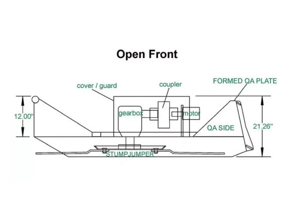 IronCraft Standard Duty Brush Cutter Open Front Diagram