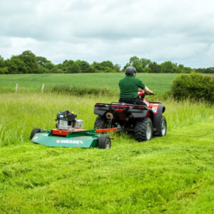 Mowing Pasture with ATV and Wessex AT110 Rotary Cutter