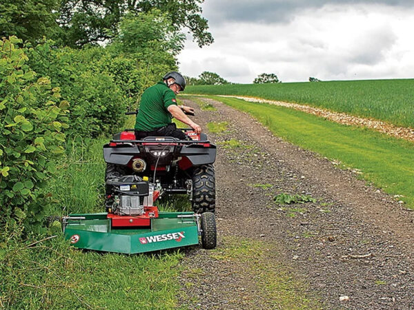 Mowing Trail's Edge with ATV and Wessex AT110 Rotary Cutter