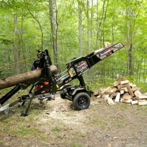 Using the Wallenstein WP525 Towable Firewood Processor on Site