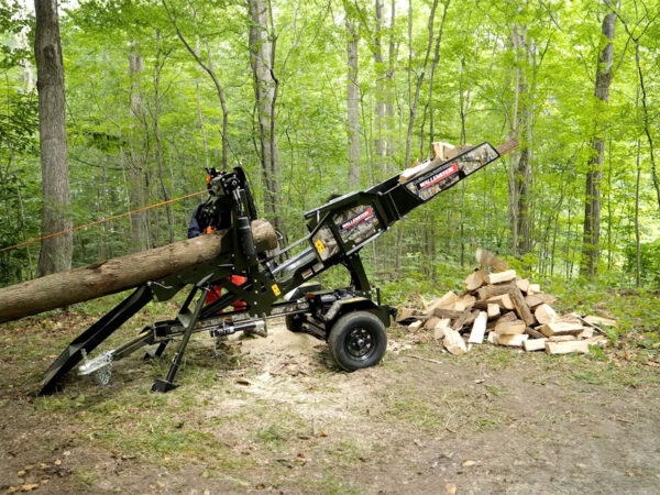 Using the Wallenstein WP525 Towable Firewood Processor on Site
