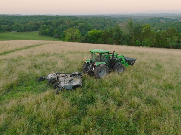 IronCraft 2512 12 ft Flex-Wing Mower on Hill