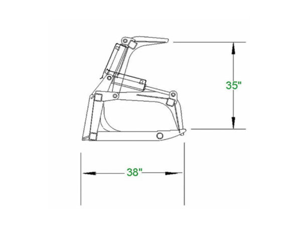 IronCraft Heavy Duty Root Grapple Dimensions Diagram