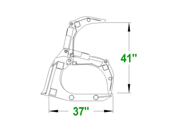 IronCraft Severe Duty Root Grapple Dimension Diagram