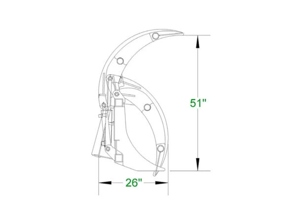 IronCraft Heavy Duty Grapple Rake Dimension Diagram