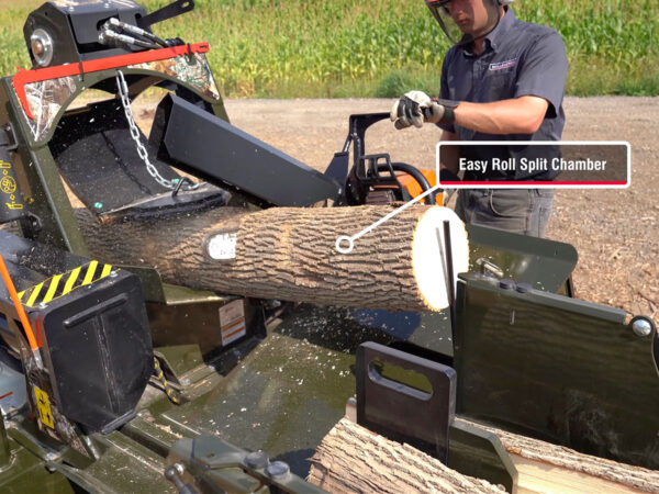 Easy Roll Split Chamber on Firewood Processor