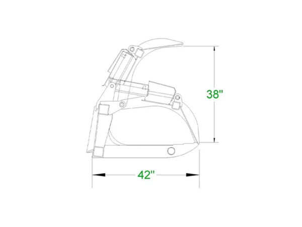 IronCraft Extreme Duty Root Grapple Dimension Diagram