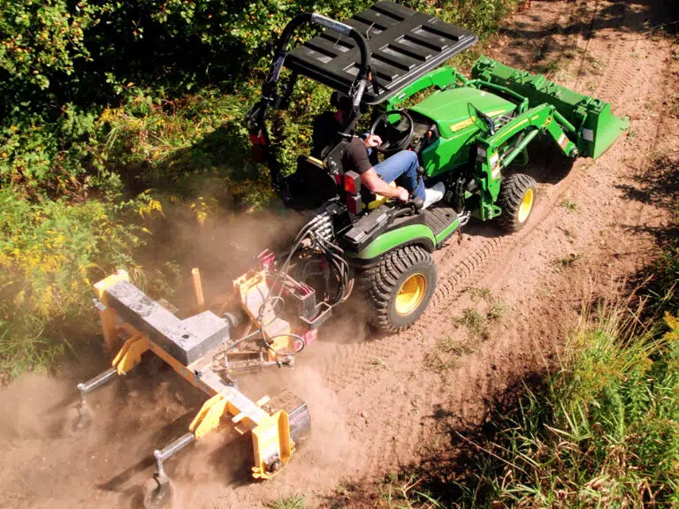 Mini Tractor Land Rake 3-Point Power Rake for Compact Tractors | Nortec Raptor Soil Processor
