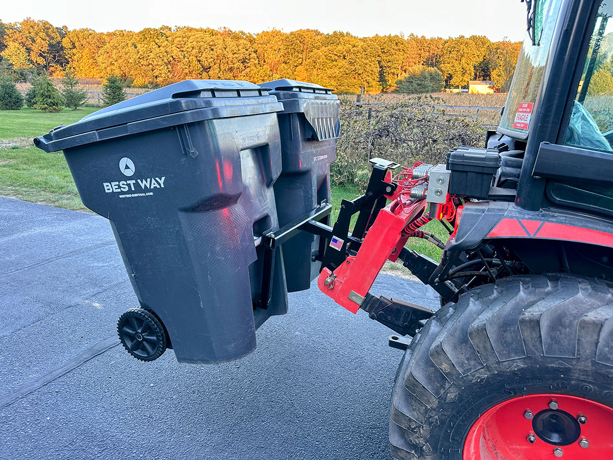 2" Receiver Trash Can Hauler Grabber - Towing Hitch Attachment For Moving Garbage Cans With Lawn Tractor, Truck, Or Golf Cart