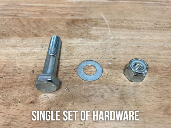 Single Set of Attachment Hardware for UHMW Cutting Edge on Snow Pusher