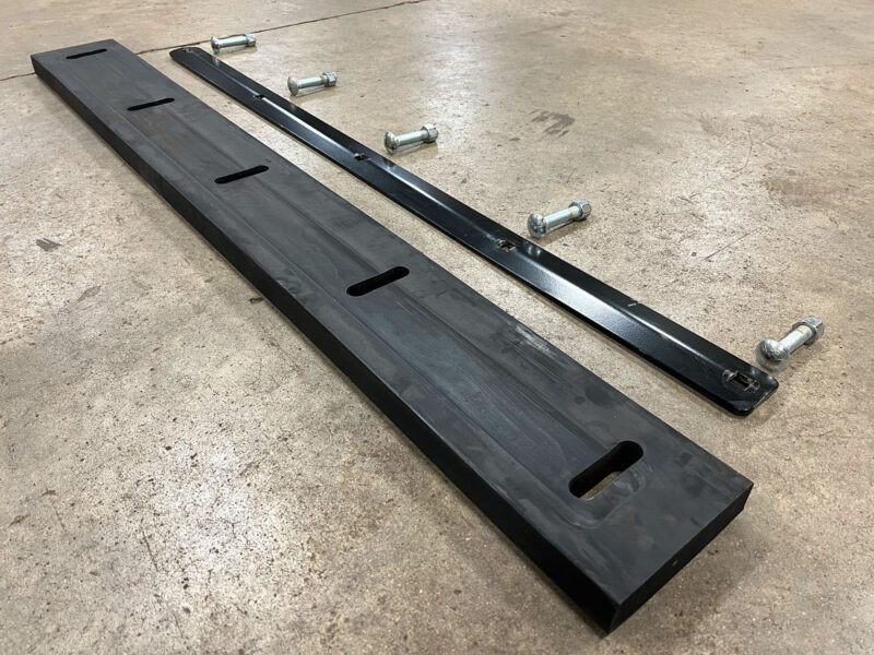 Rubber Cutting Edge and Steel Backer Bar and Hardware