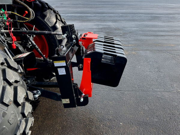 Side View of VersaBracket with Eight 70 lb Suitcase Weights