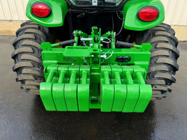 Eight 70lb Suitcase Weights on GWT VersaBracket in JD Green (on Fast Cat I)