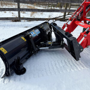 Side View of Frame Mount, Hydraulic Angling Piston, and Backside of HLA 1000 Snow Plow