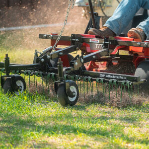 CMP Front-Mount Dethatcher on Toro ZeroTurn