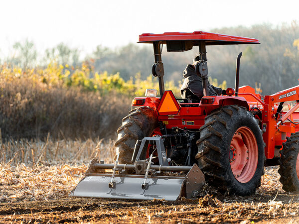 IronCraft UM Medium Duty 3-Point Tiller on Kubota in Field