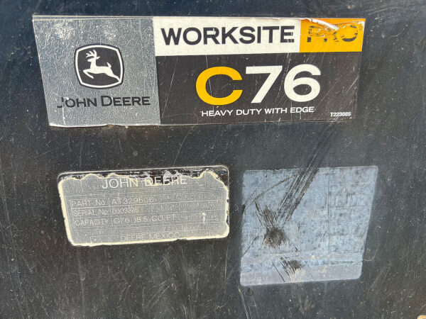 Used John Deere C76 Skid Steer Bucket