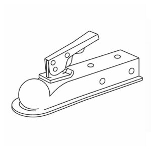 Line drawing of a ball hitch receiver