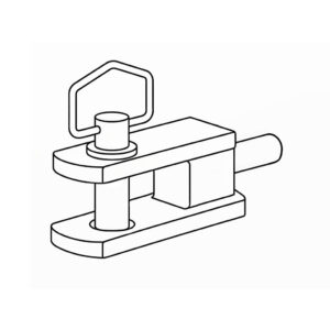 Line drawing of a clevis style trailer hitch